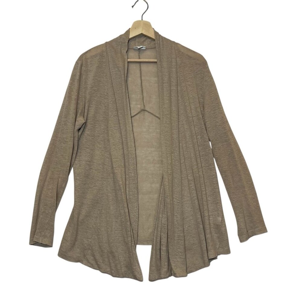 J Jill  Women’s "Love Linen" Cardigan 100% Linen Open Front Size XS Beige